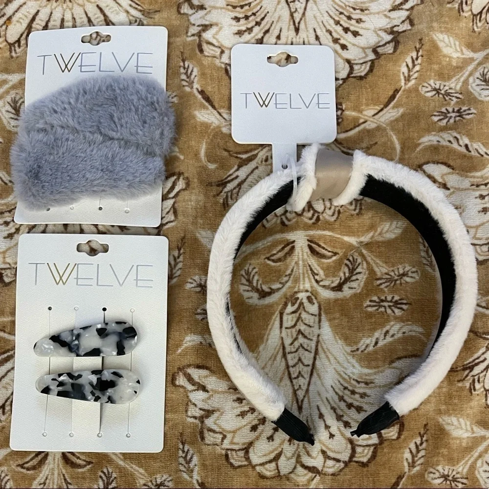 NEW Twelve - Bundle of 3 - Headband, Tortoise Hair Clips and Hair Clips